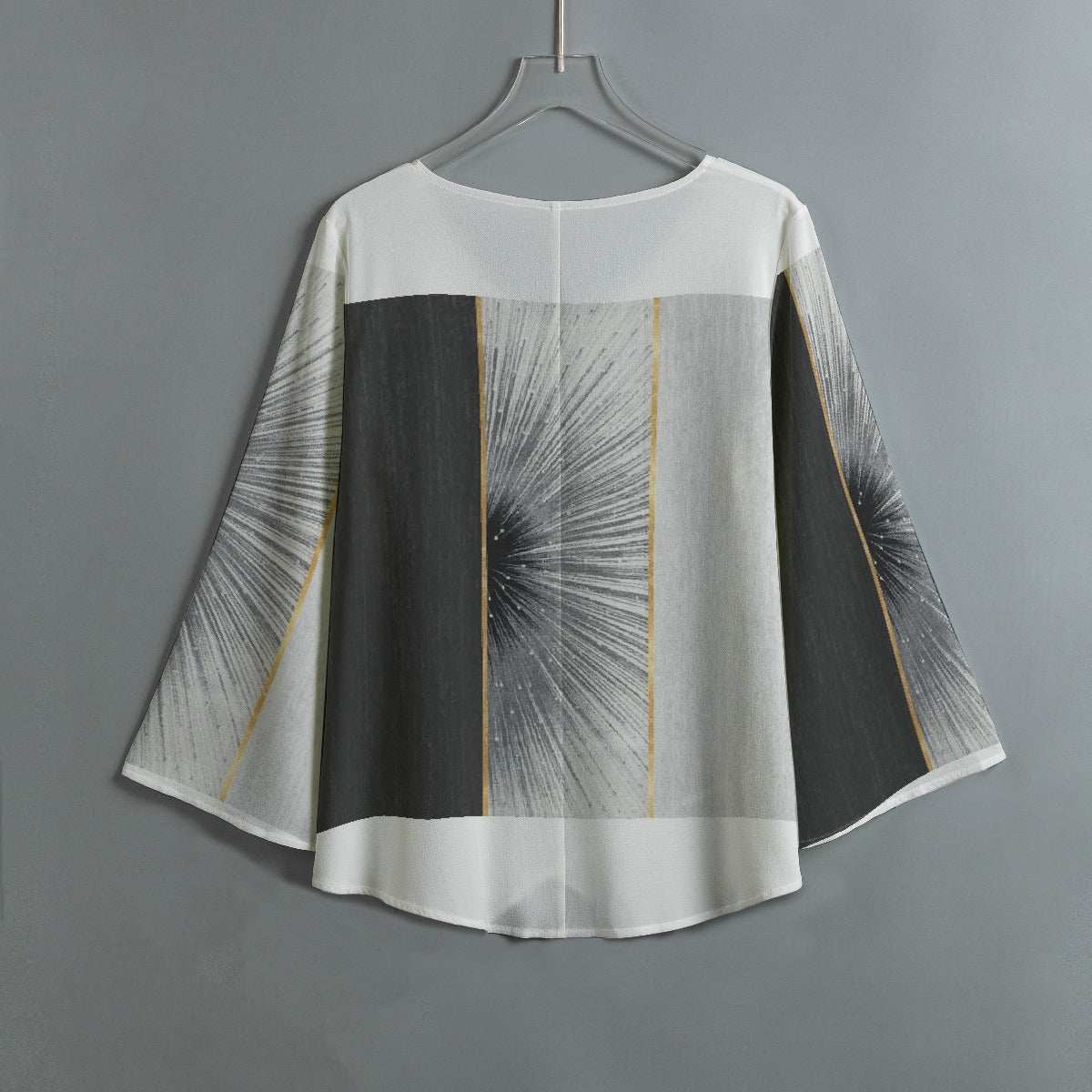 All-Over Print Women's V-neck T-shirt With Irregular Hem