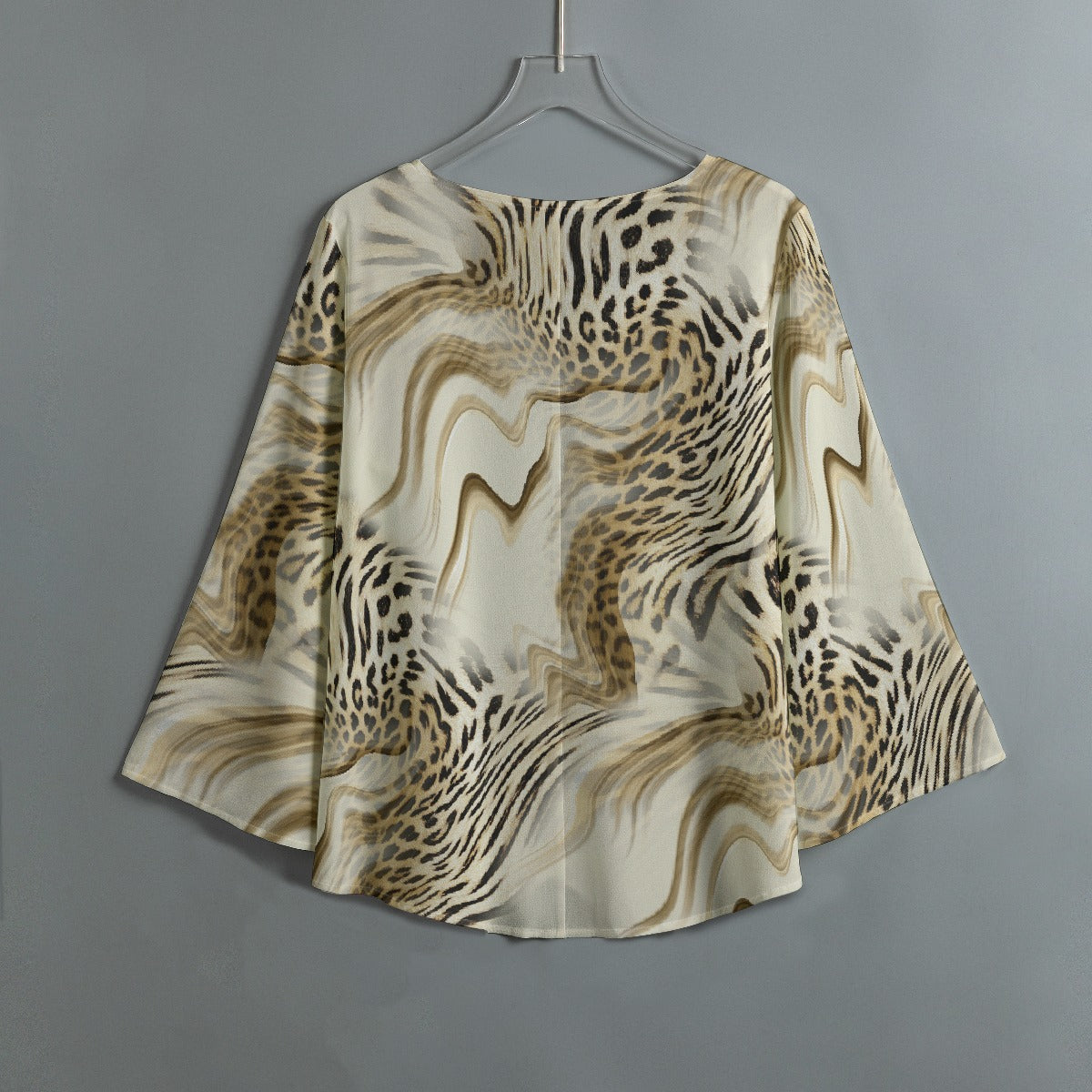 All-Over Print Women's V-neck T-shirt With Irregular Hem