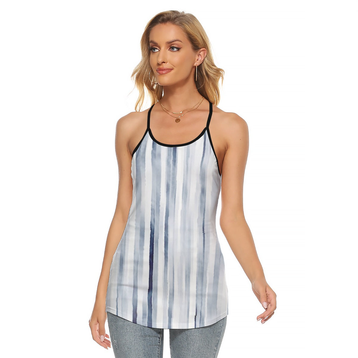 All-Over Print Women's Criss-Cross Open Back Tank Top