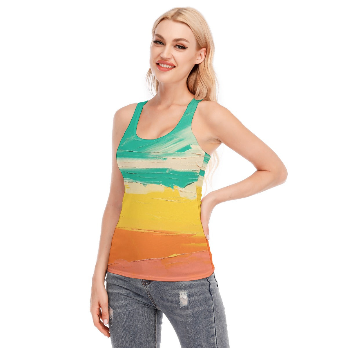 All-Over Print Women's Racer Vest | 190GSM Cotton