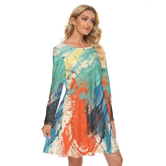 All-Over Print Women's Crew Neck Dress