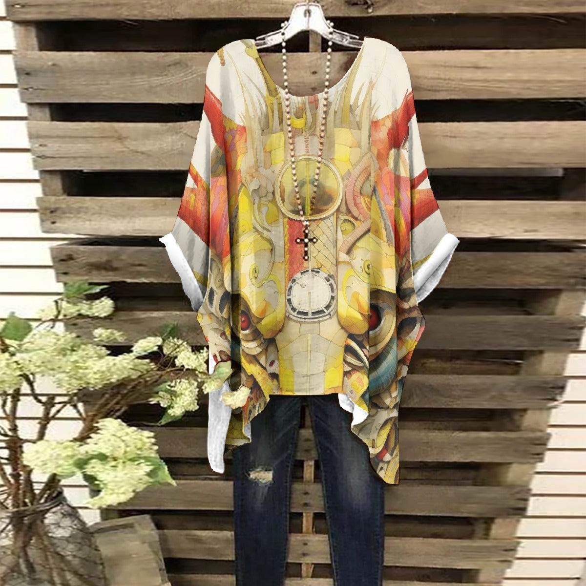 All-Over Print Women's Bat Sleeve Shirt