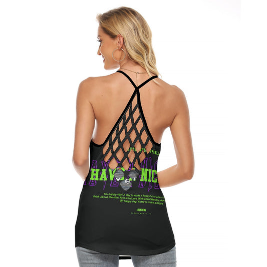 All-Over Print Women's Criss-Cross Open Back Tank Top