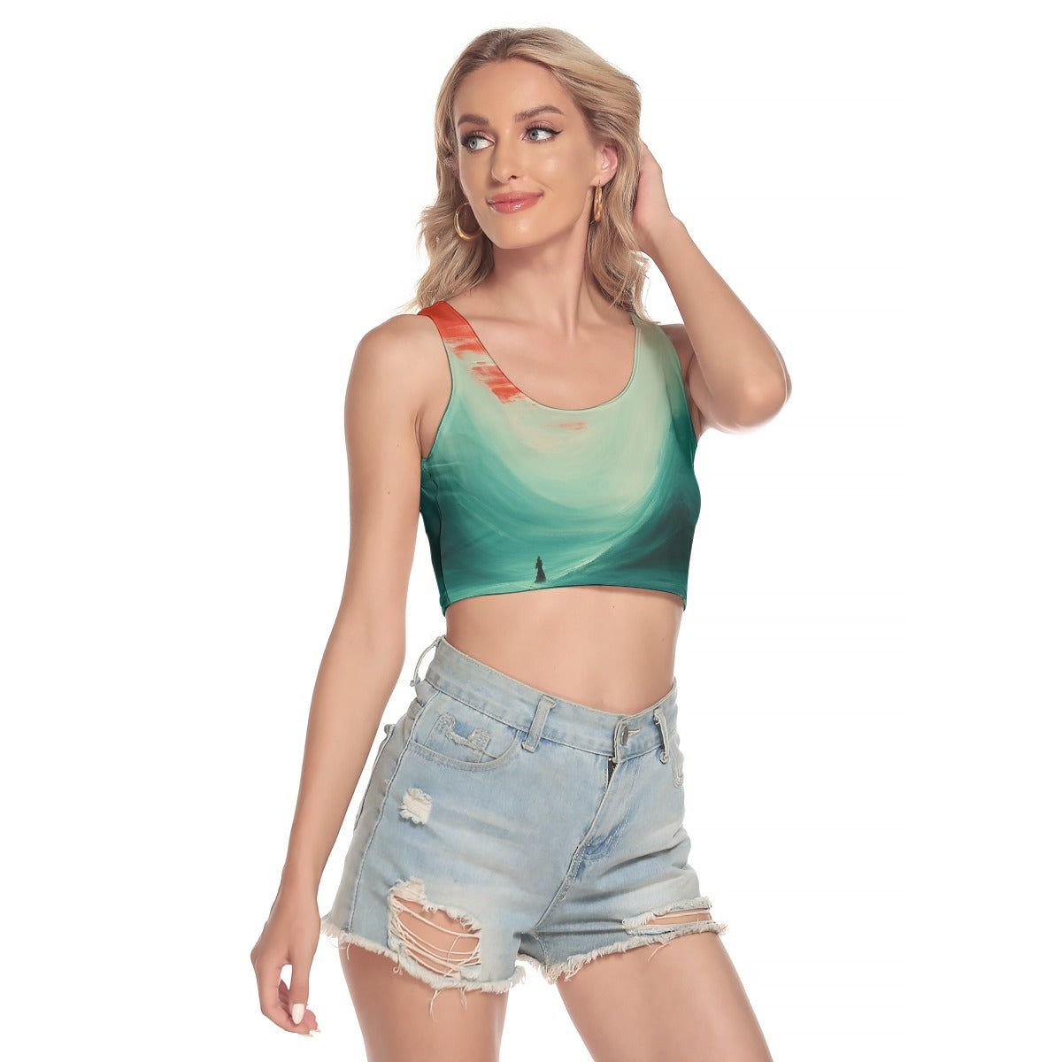 All-Over Print Women's Sport Crop Tank Top