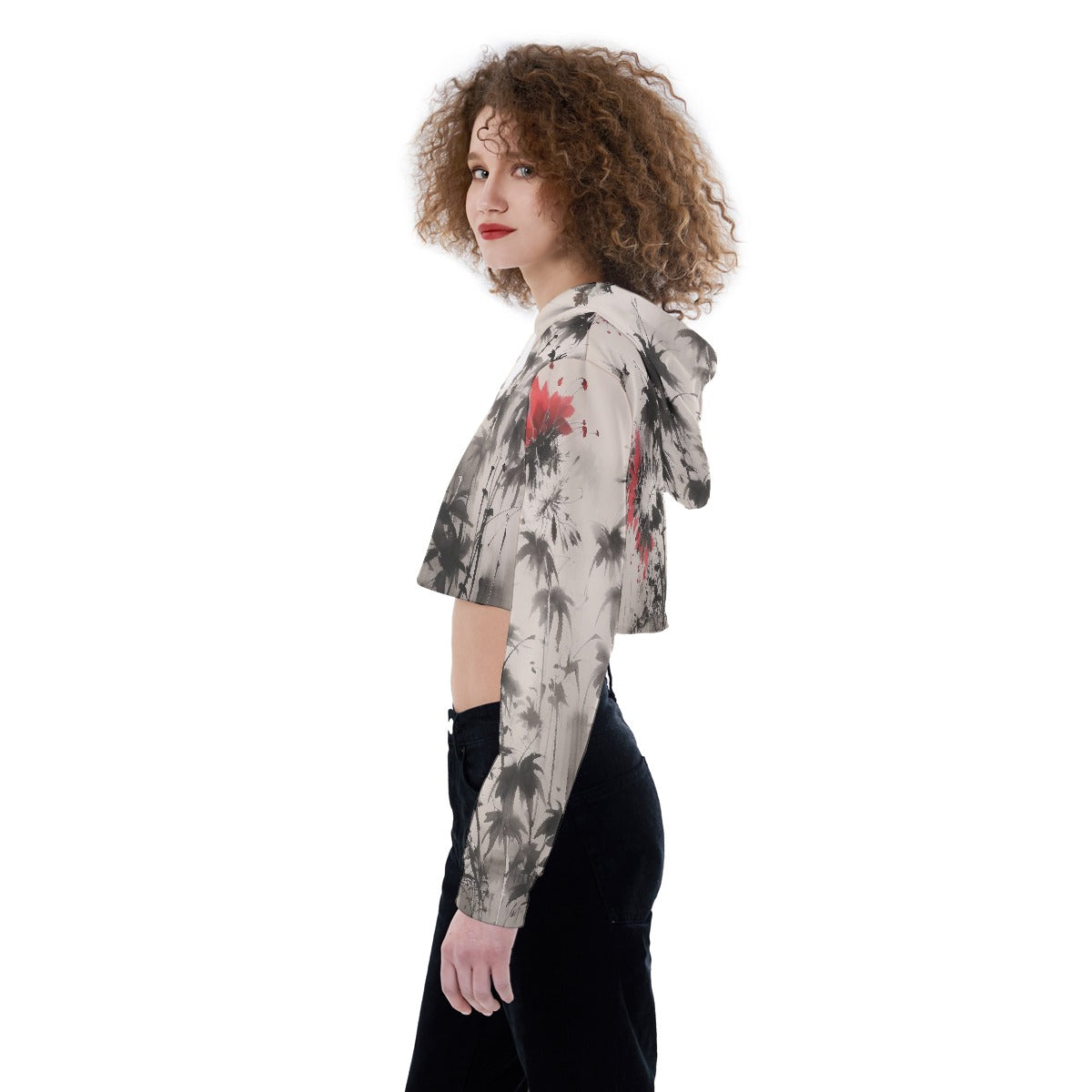 All-Over Print Women's Crop Top Hoodie