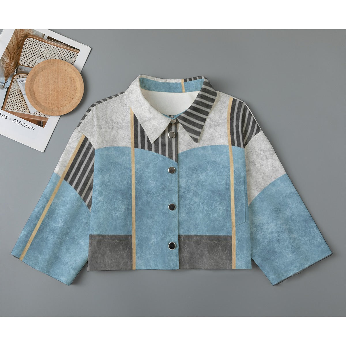 All-Over Print Women's Cropped Jacket | 245GSM Cotton