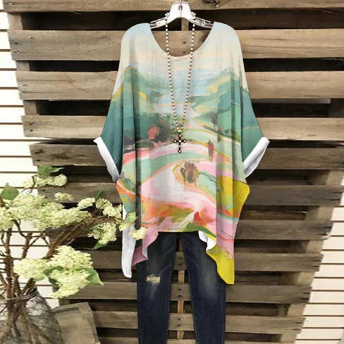 All-Over Print Women's Bat Sleeve Shirt