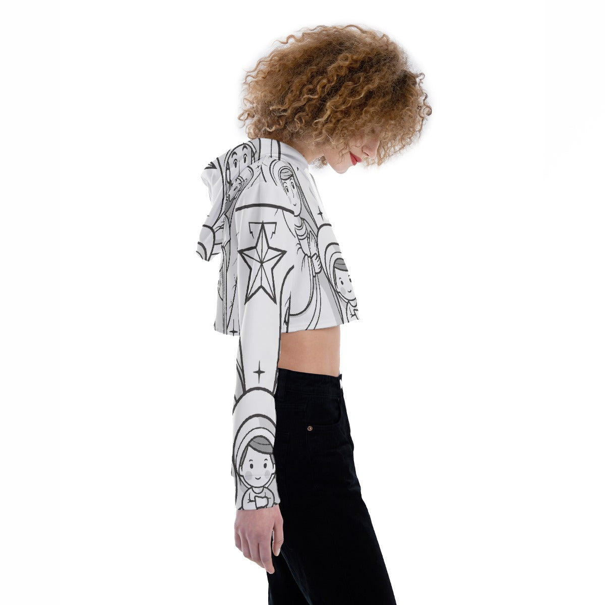 All-Over Print Women's Crop Top Hoodie
