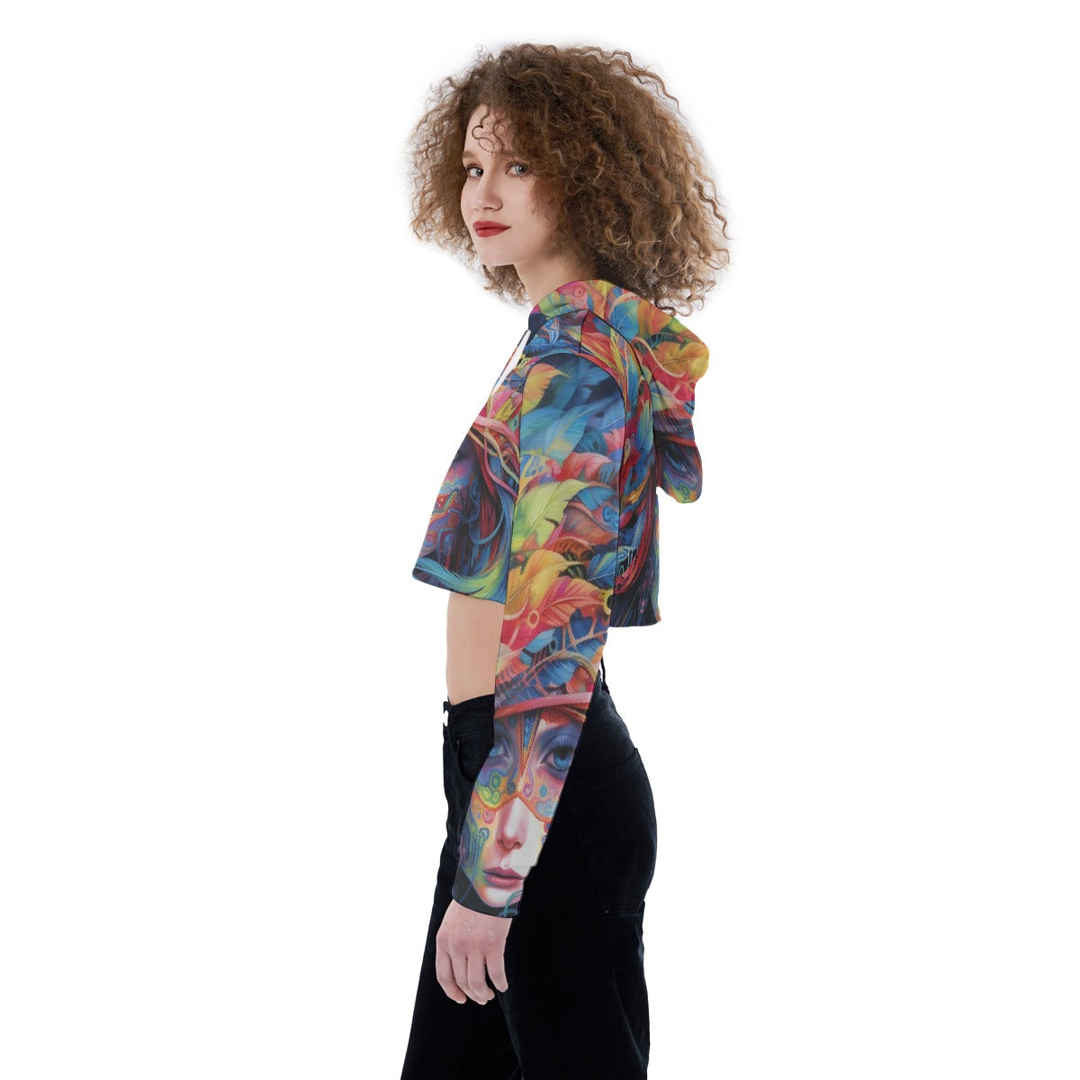 All-Over Print Women's Crop Top Hoodie