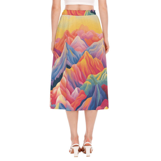 All-Over Print Women's Long Section Chiffon Skirt