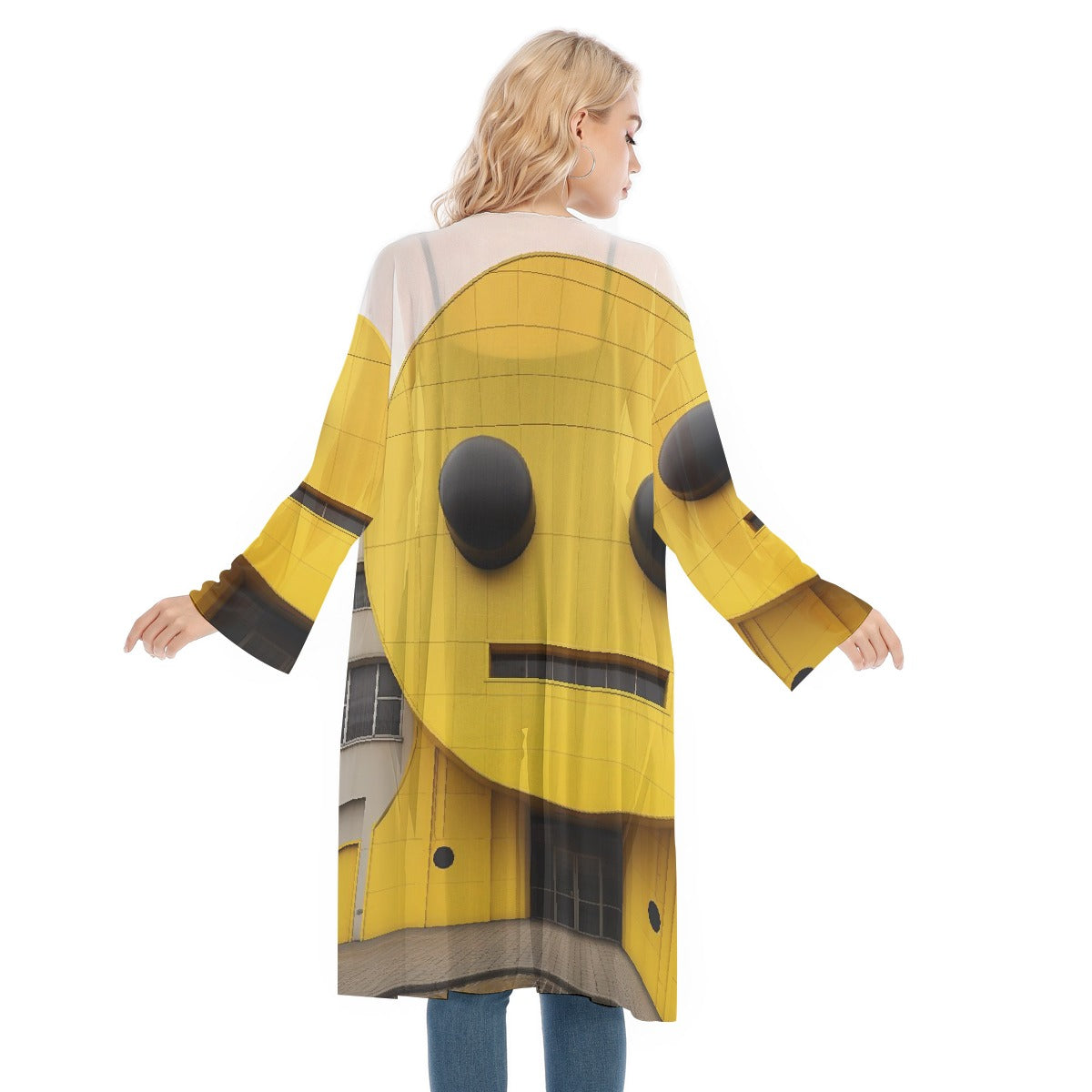 All- Over Print Women's Long Sleeve Mesh Cardigan