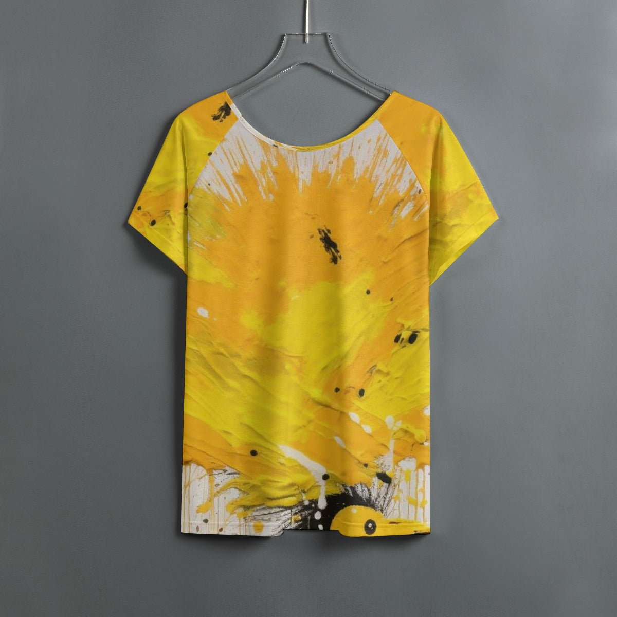 All-Over Print Women's Round Neck T-shirt With Raglan Sleeve