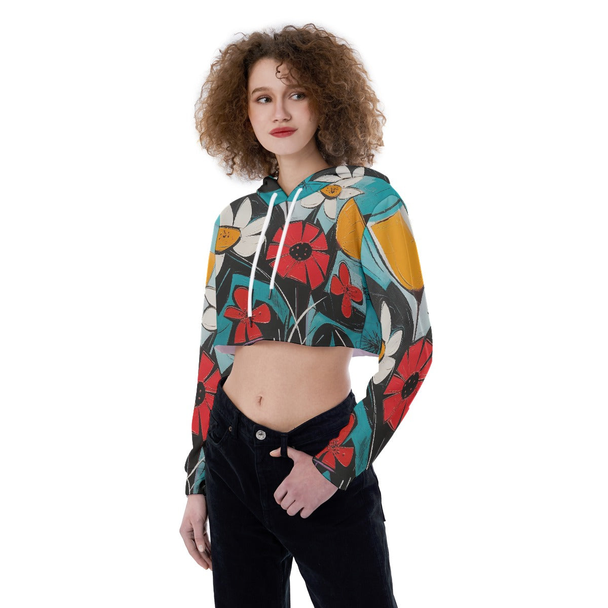 All-Over Print Women's Crop Top Hoodie