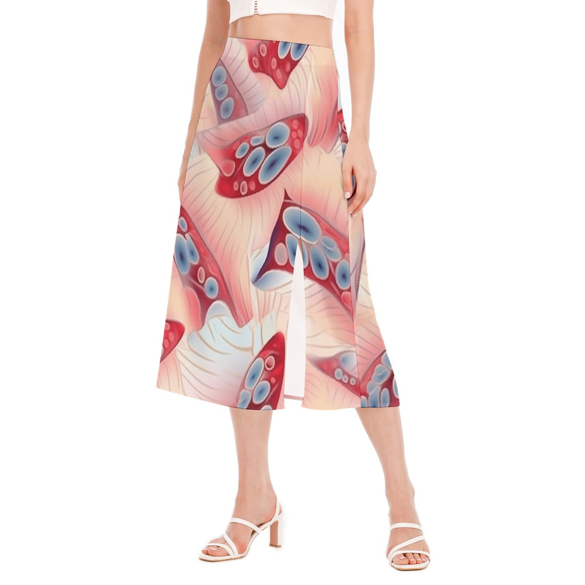 All-Over Print Women's High Slit Long Skirt