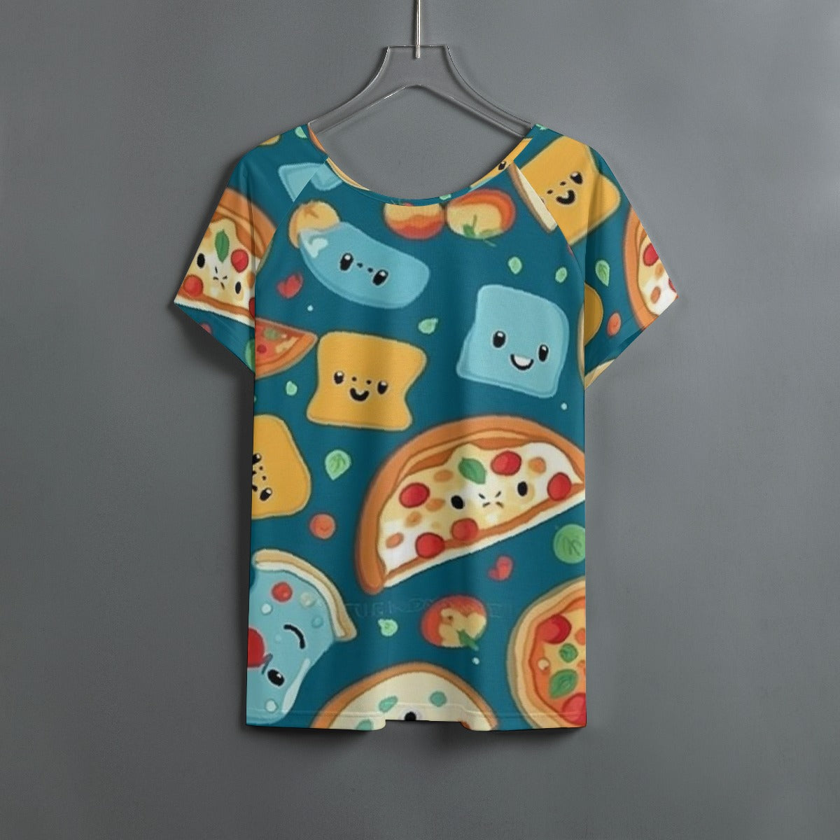 All-Over Print Women's Round Neck T-shirt With Raglan Sleeve