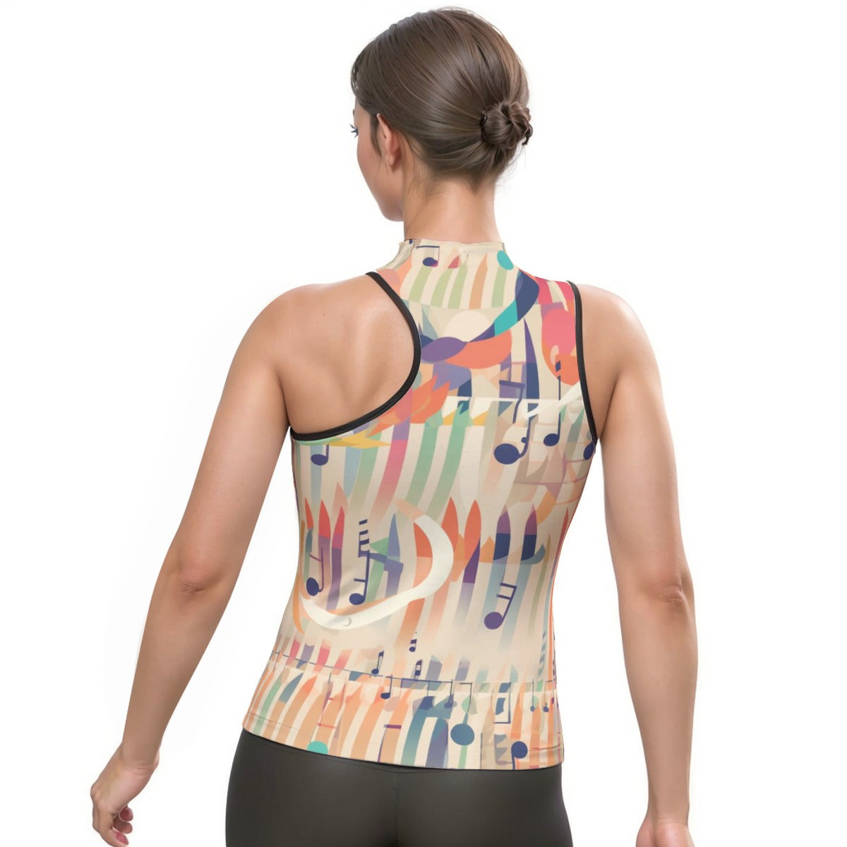 All-Over Print Women's Halter Sleeveless Asymmetrical Tank Top