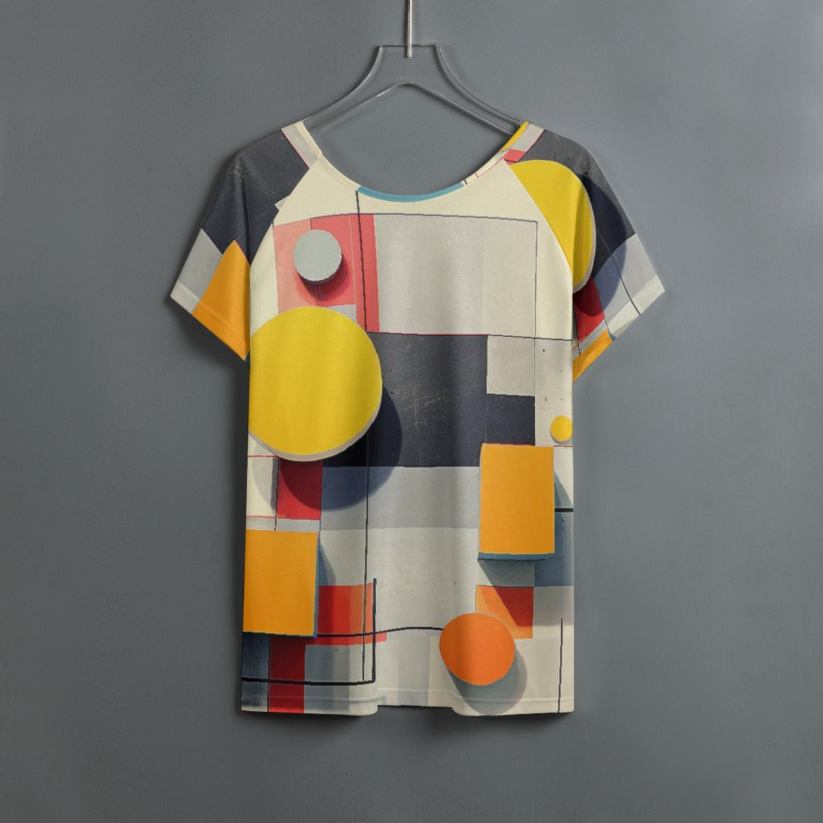 All-Over Print Women's Round Neck T-shirt With Raglan Sleeve