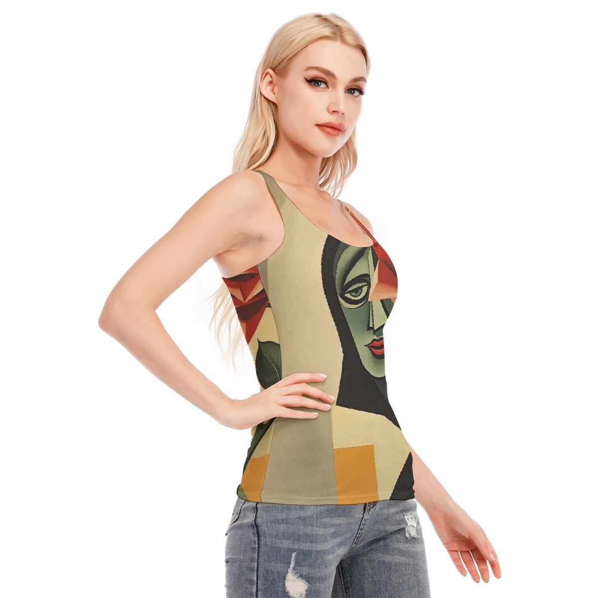 All-Over Print Women's Racer Vest | 190GSM Cotton