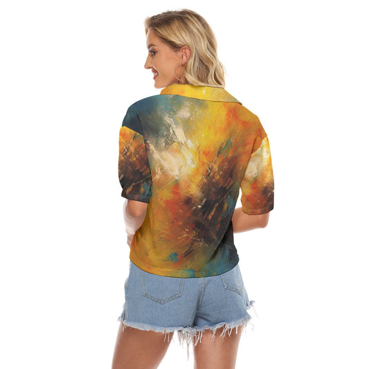 All-Over Print Women's V-neck Shirts