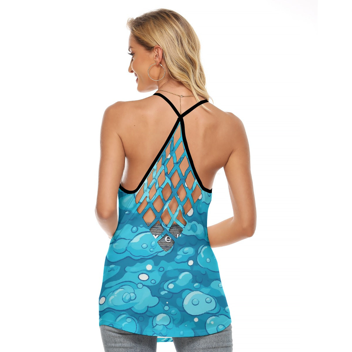 All-Over Print Women's Criss-Cross Open Back Tank Top