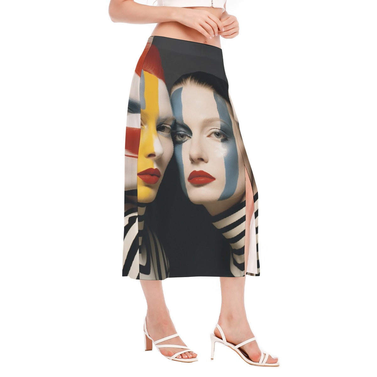 All-Over Print Women's High Slit Long Skirt