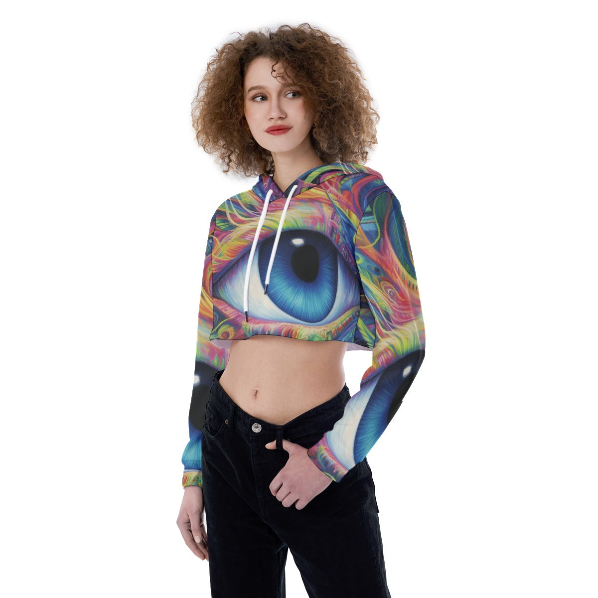 All-Over Print Women's Crop Top Hoodie