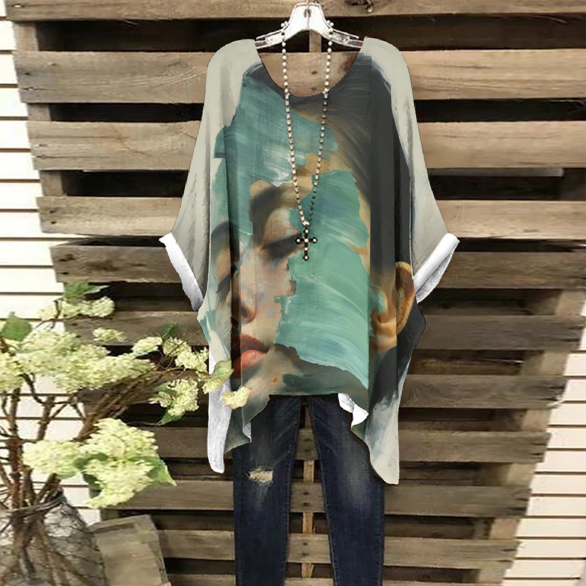 All-Over Print Women's Bat Sleeve Shirt