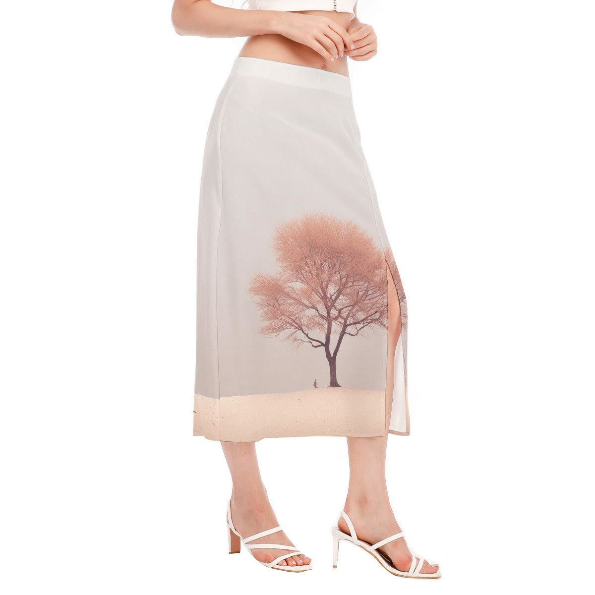 All-Over Print Women's High Slit Long Skirt