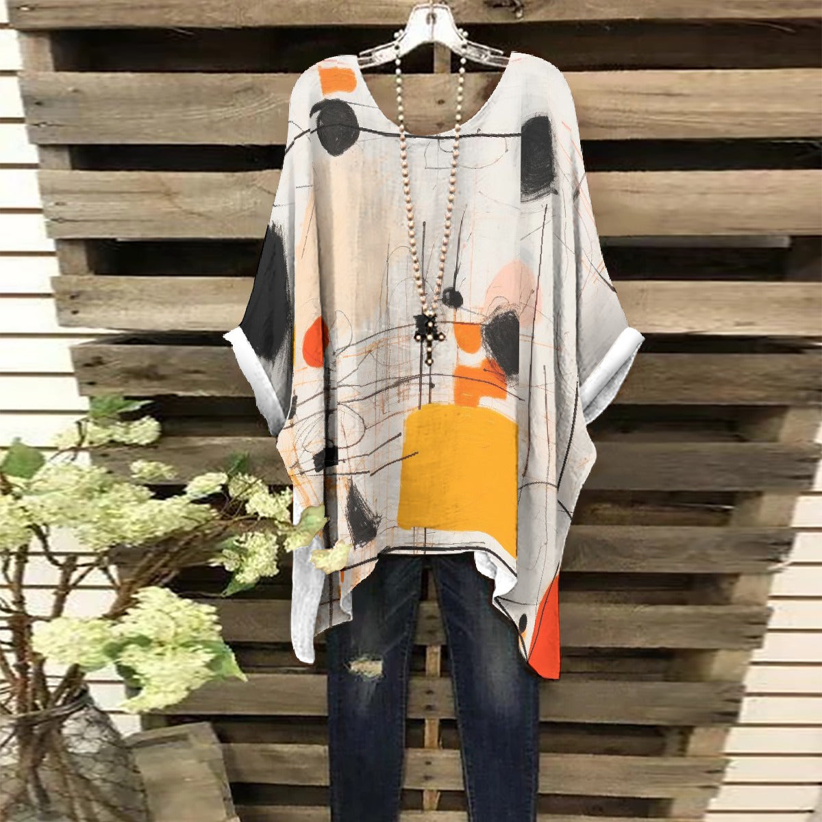 All-Over Print Women's Bat Sleeve Shirt