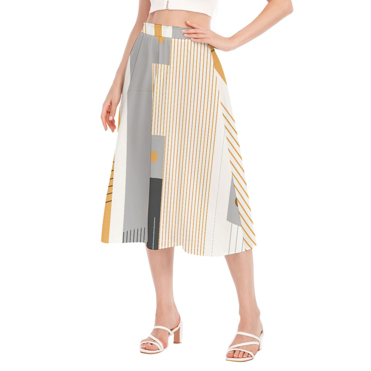 All-Over Print Women's Long Section Chiffon Skirt