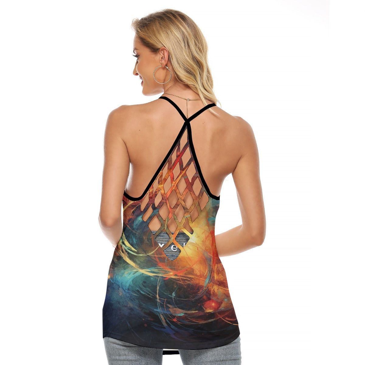 All-Over Print Women's Criss-Cross Open Back Tank Top