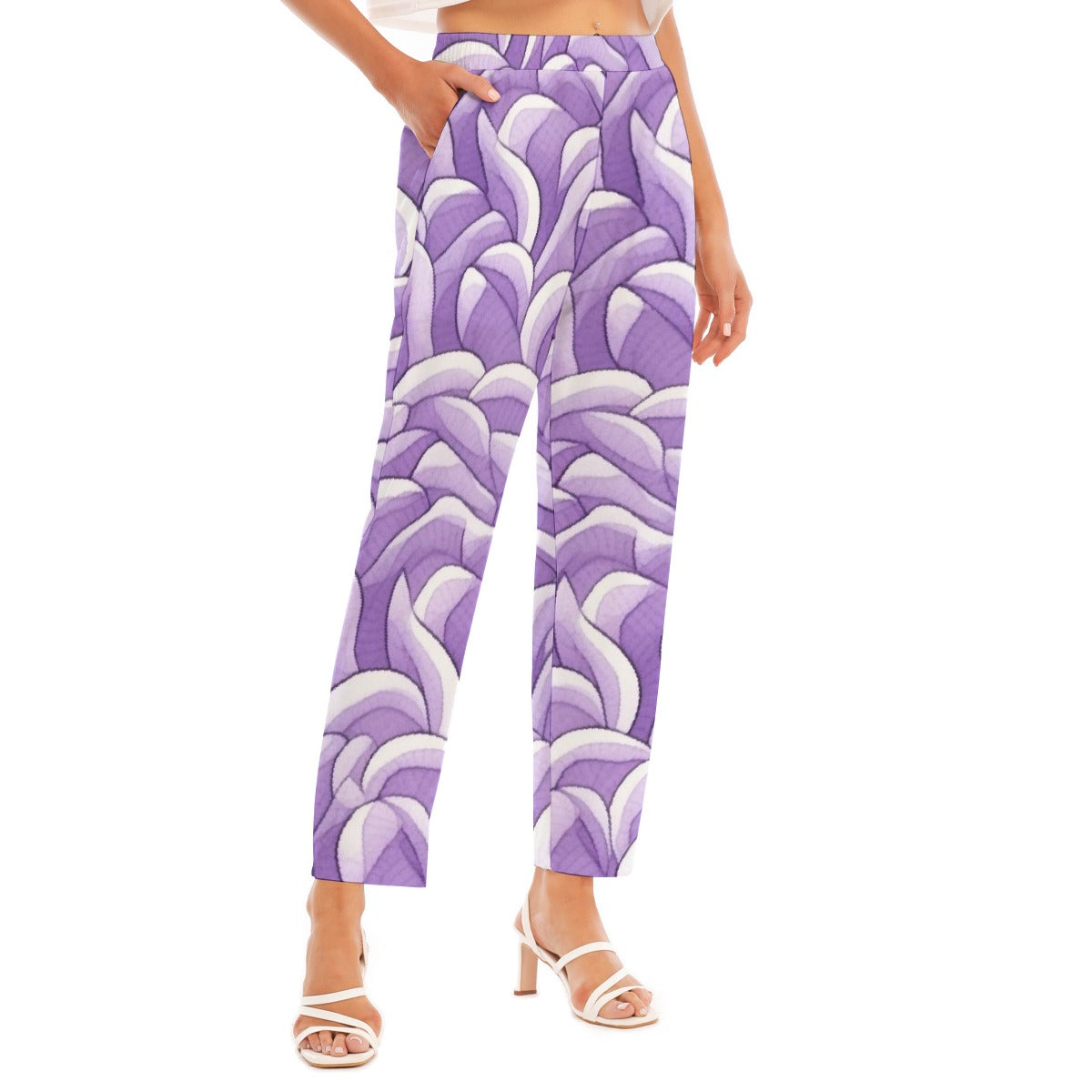 All-Over Print Women's Loose Straight-leg Pants