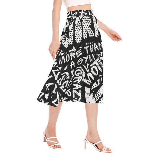 All-Over Print Women's Long Section Chiffon Skirt