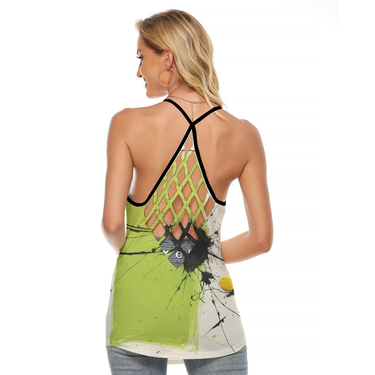 All-Over Print Women's Criss-Cross Open Back Tank Top