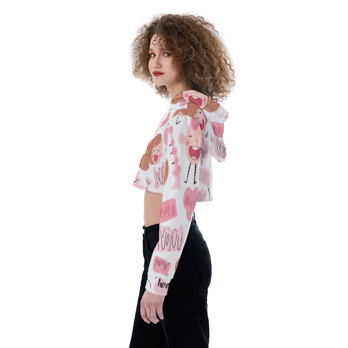All-Over Print Women's Crop Top Hoodie