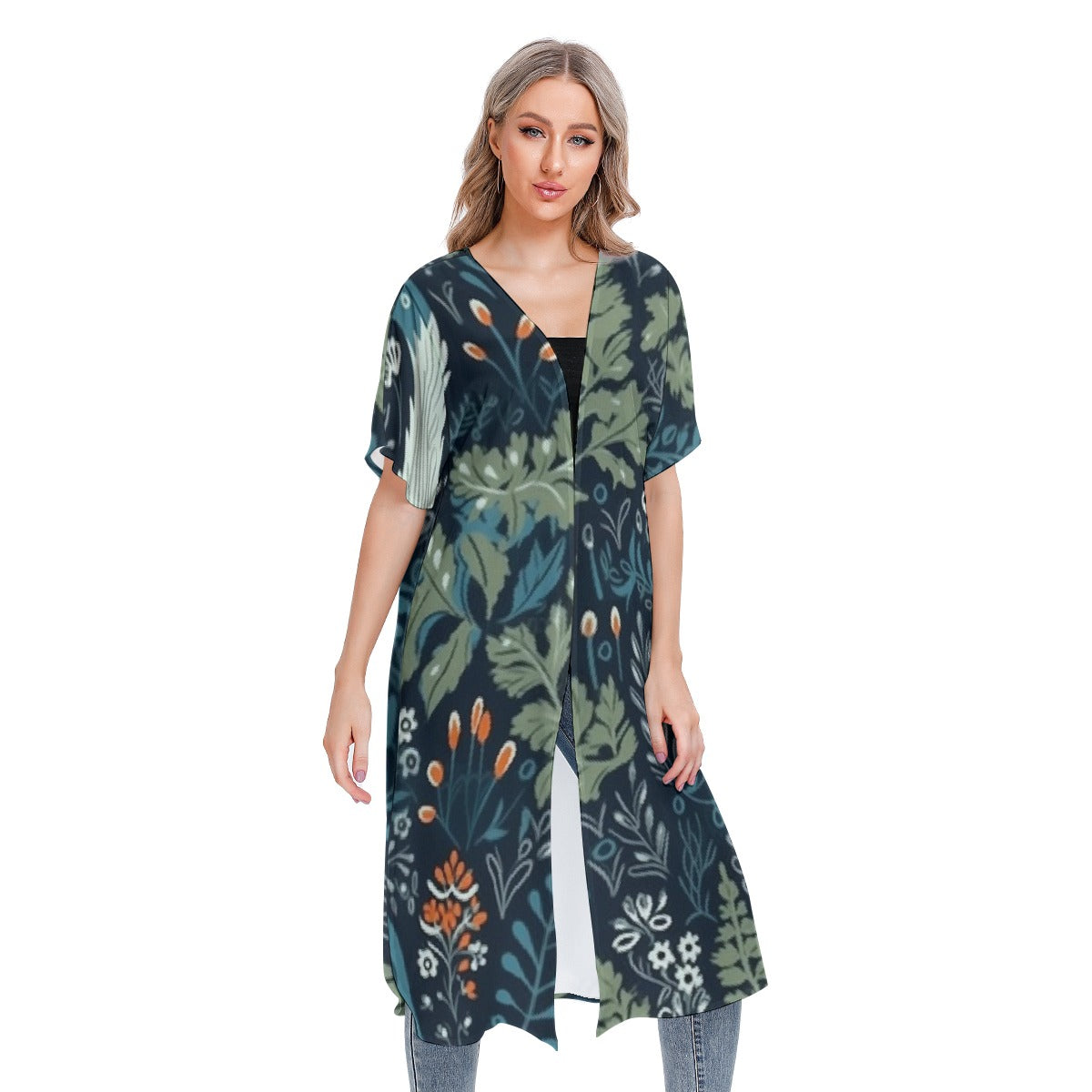 All-Over Print Women's Short Sleeve Cardigan