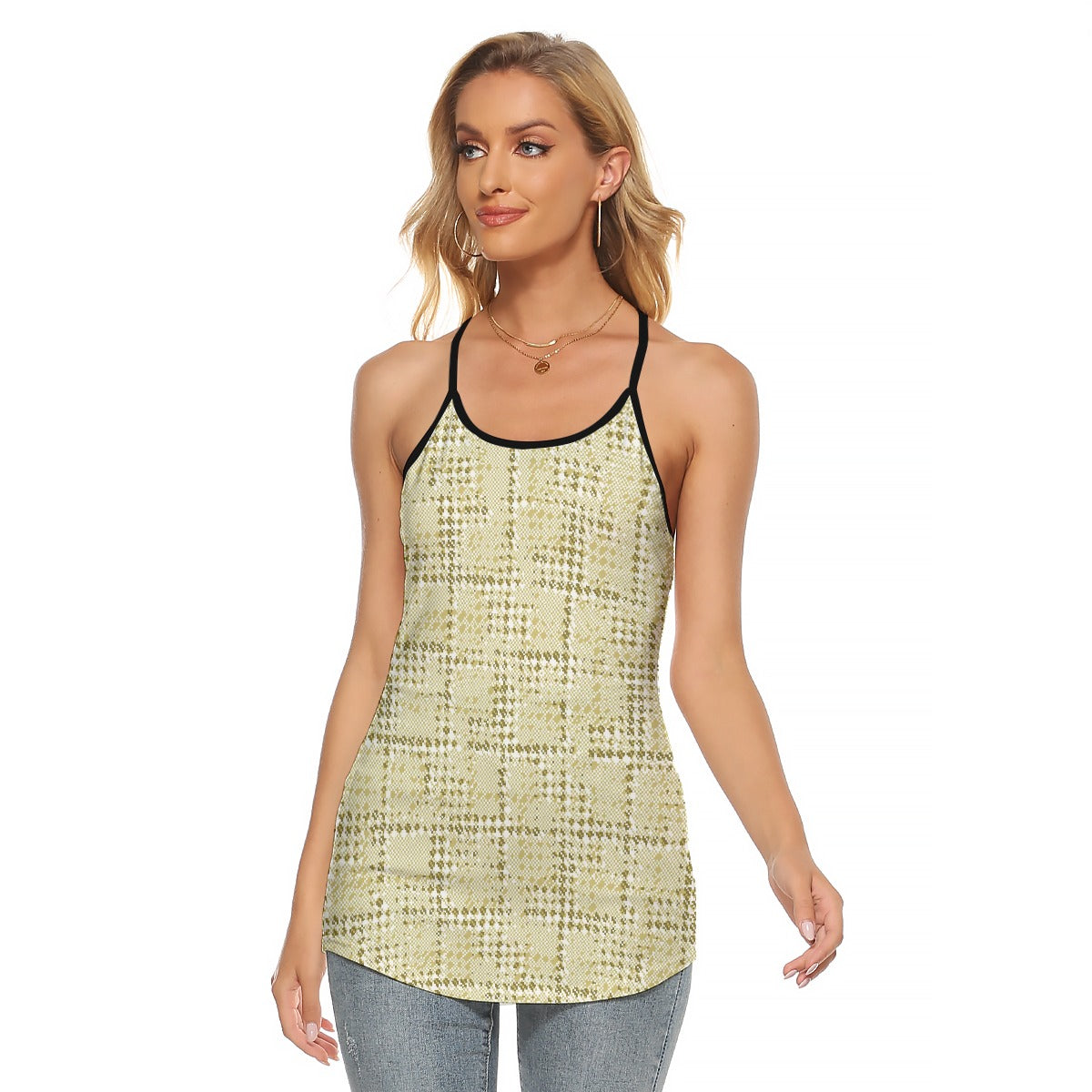 All-Over Print Women's Criss-Cross Open Back Tank Top