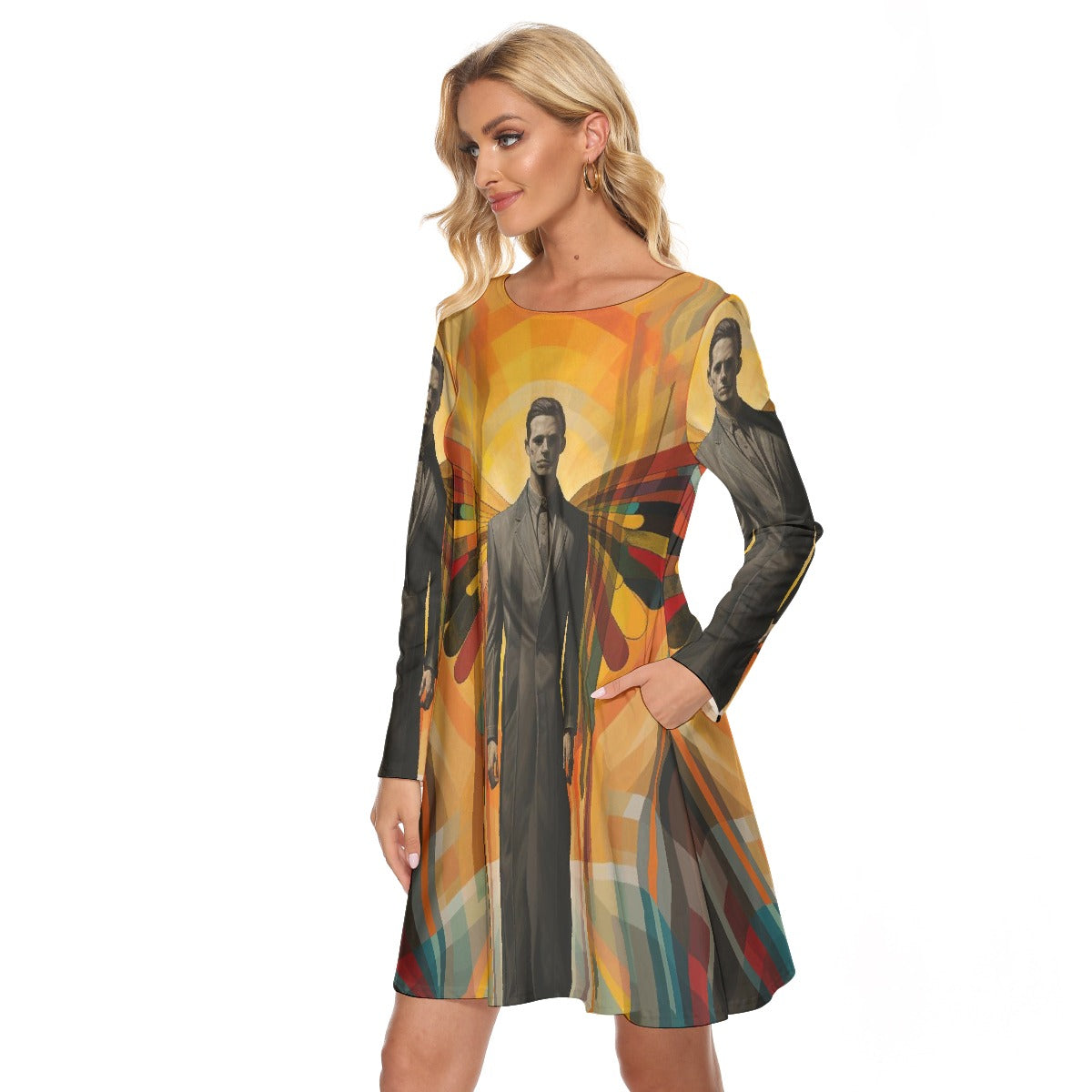 All-Over Print Women's Crew Neck Dress