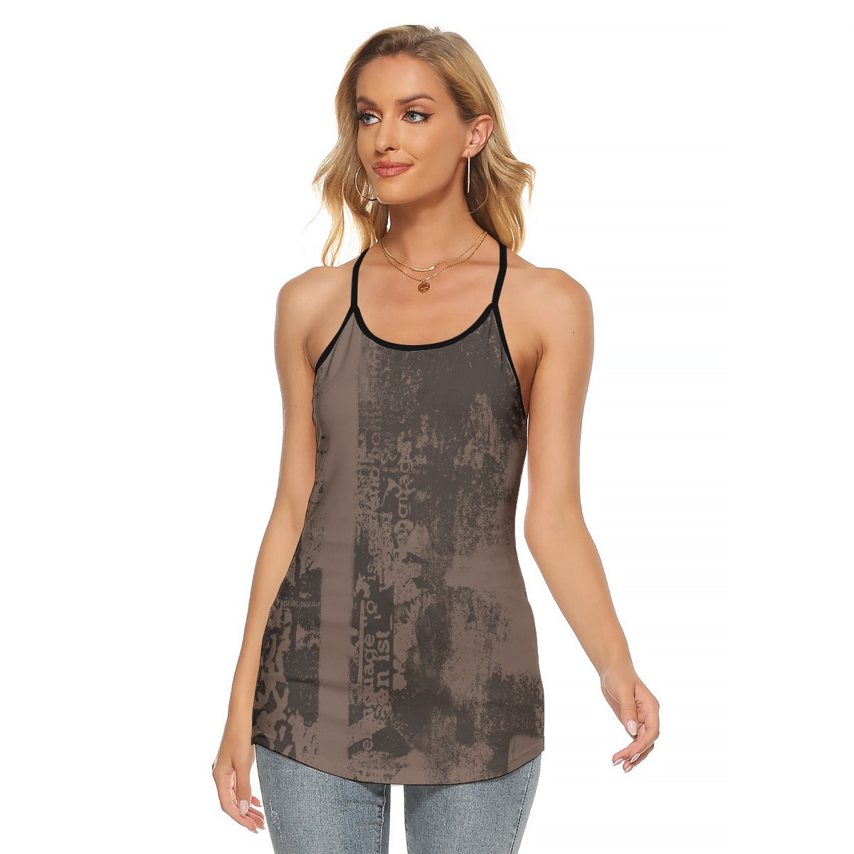 All-Over Print Women's Criss-Cross Open Back Tank Top