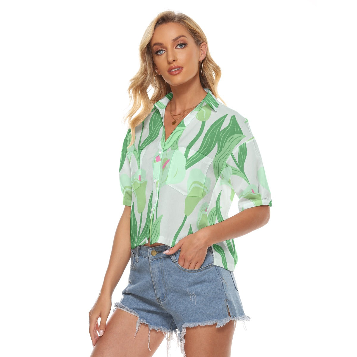 All-Over Print Women's V-neck Shirts