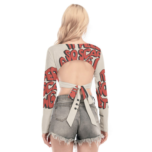 All-Over Print Women's Back Hollow T-shirt With Strap