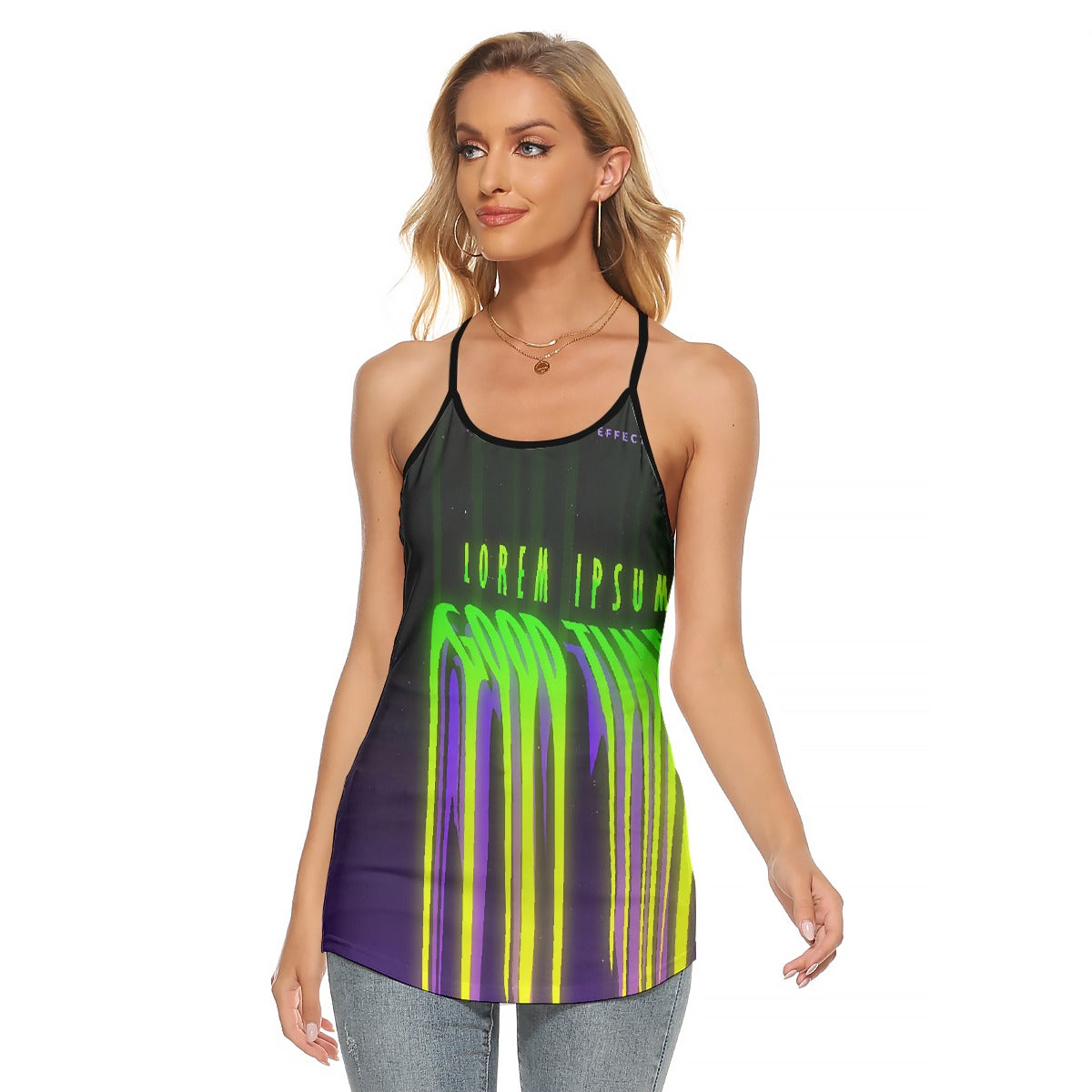 All-Over Print Women's Criss-Cross Open Back Tank Top