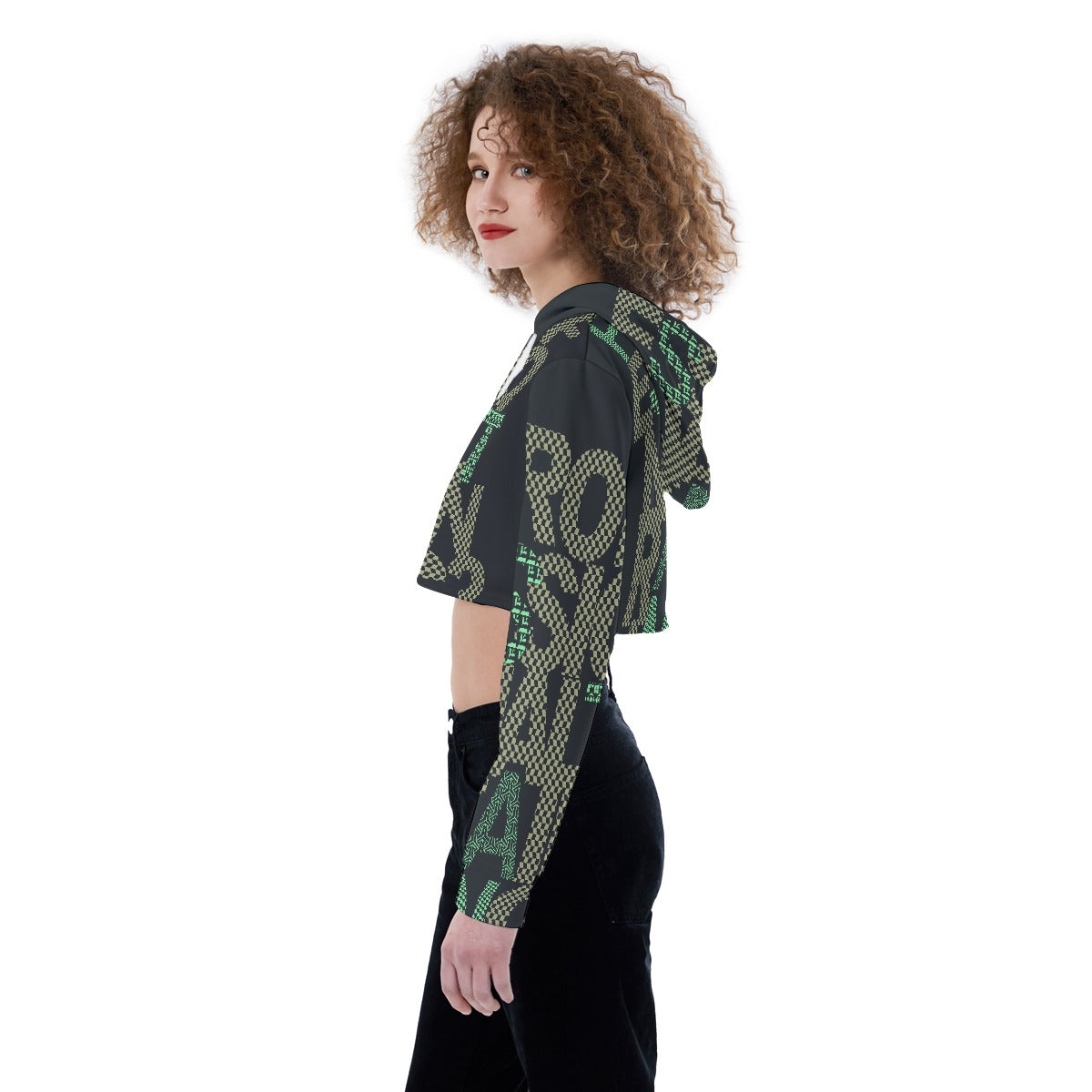 All-Over Print Women's Crop Top Hoodie
