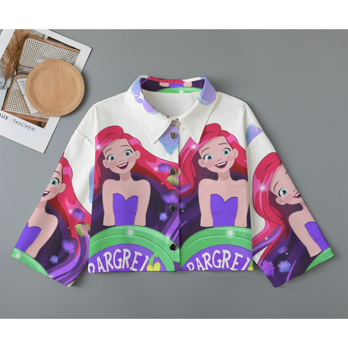 All-Over Print Women's Cropped Jacket | 245GSM Cotton