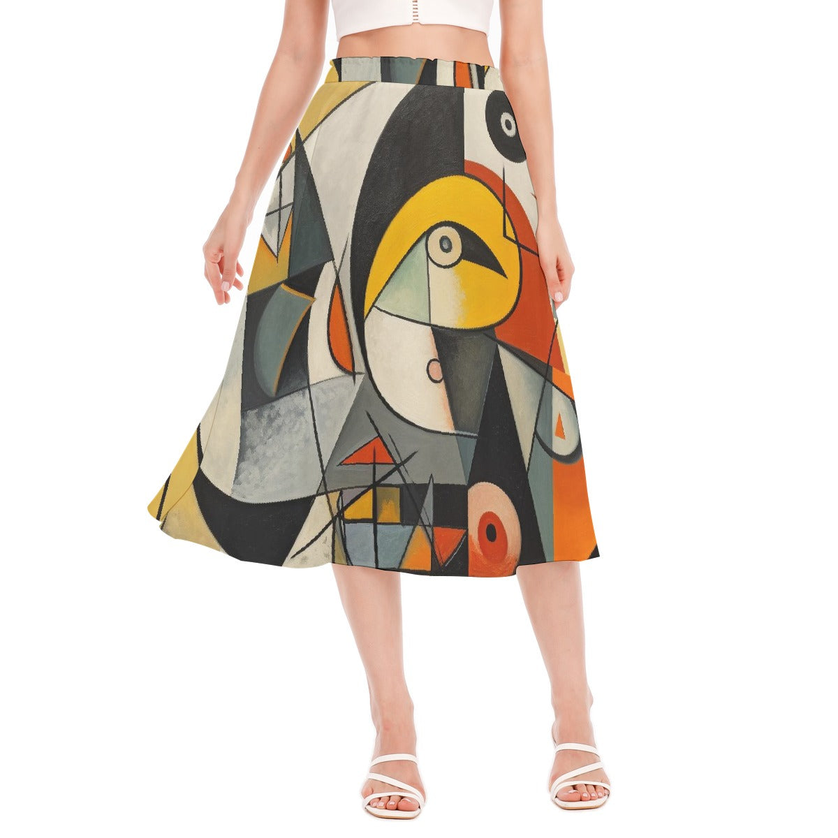All-Over Print Women's Long Section Chiffon Skirt