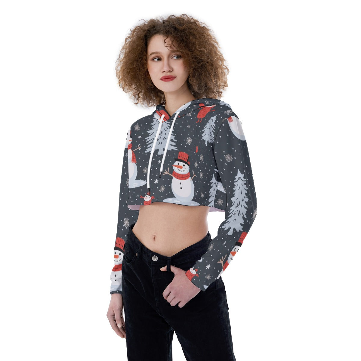 All-Over Print Women's Crop Top Hoodie