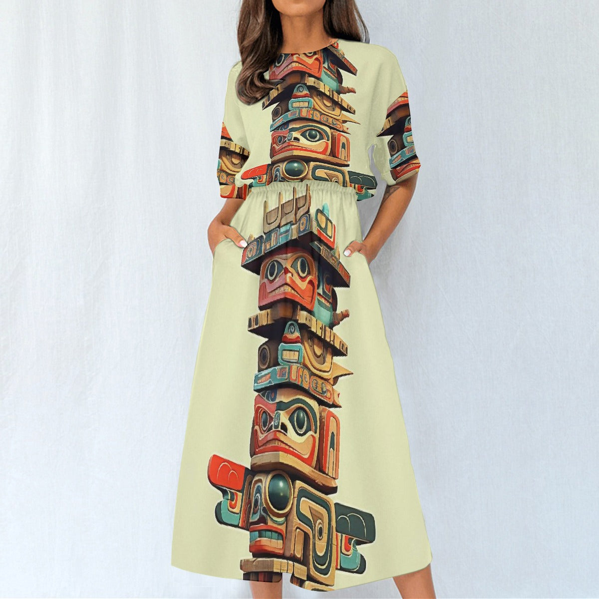All-Over Print Women's Elastic Waist Dress