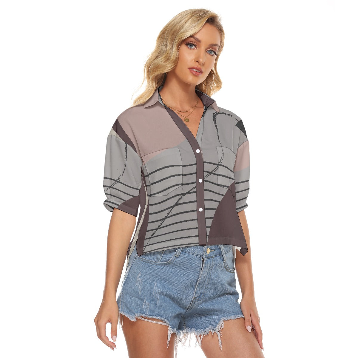 All-Over Print Women's V-neck Shirts