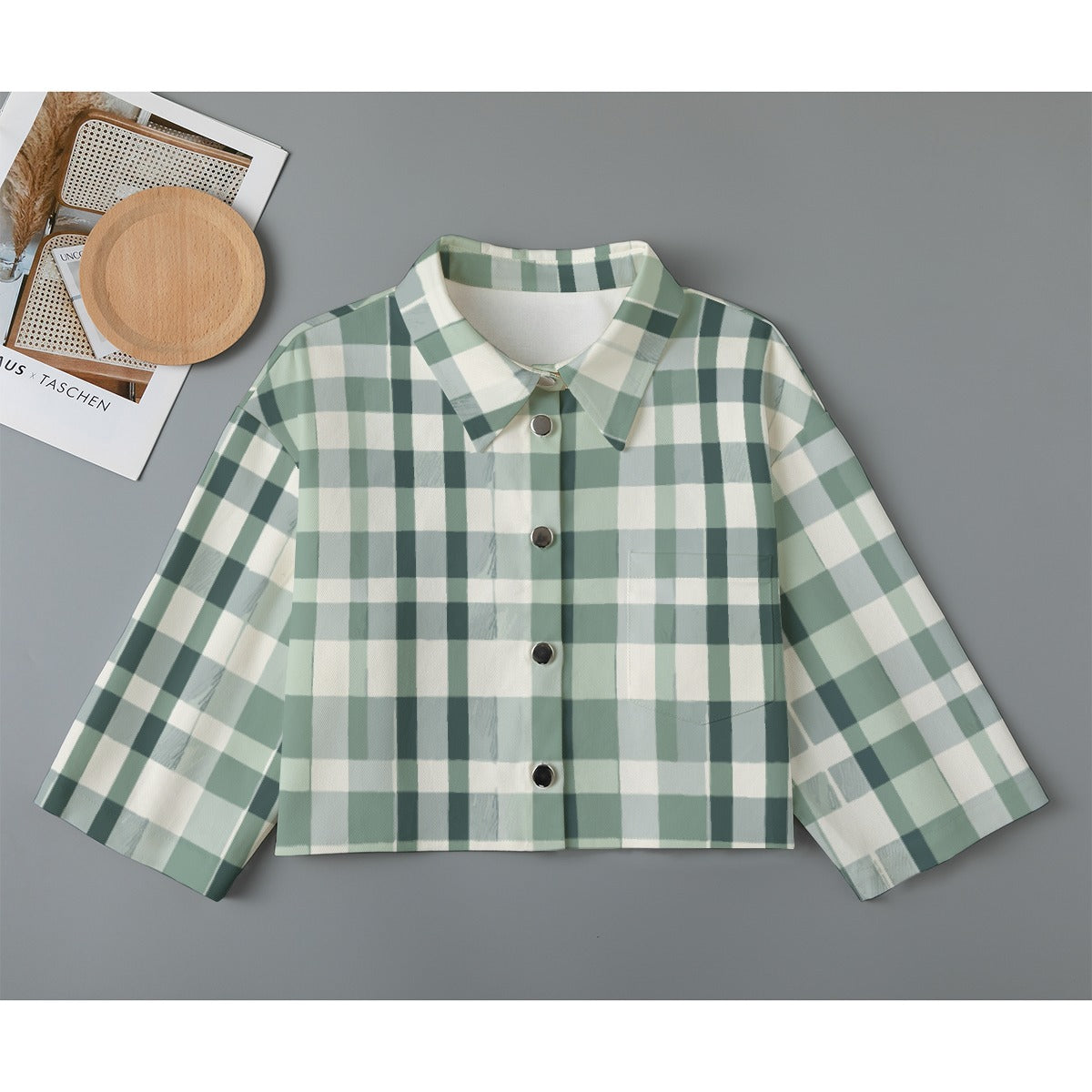 All-Over Print Women's Cropped Jacket | 245GSM Cotton