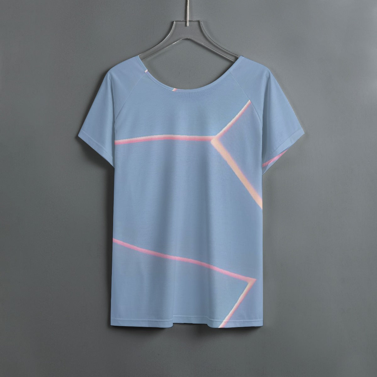 All-Over Print Women's Round Neck T-shirt With Raglan Sleeve